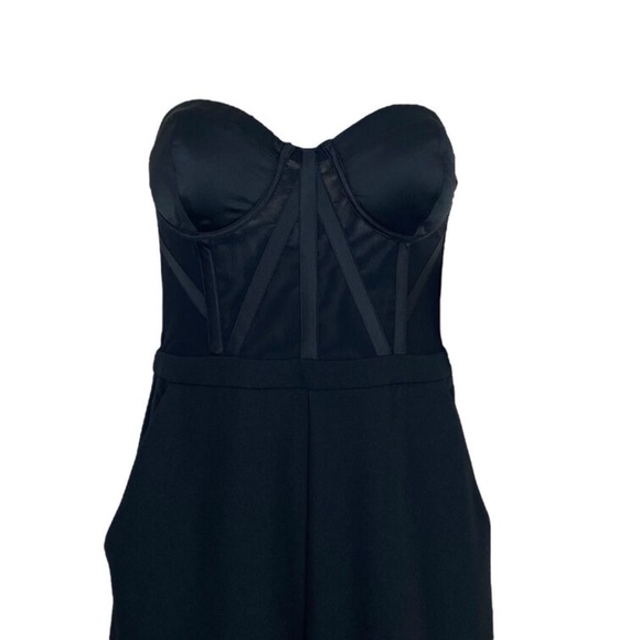 Marciano Devona Strapless Jumpsuit Wide Leg Black - Picture 2 of 15